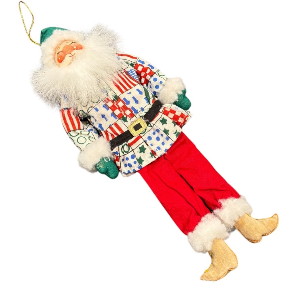 Vintage Santa Elf ornament hand painted intricate 9”
